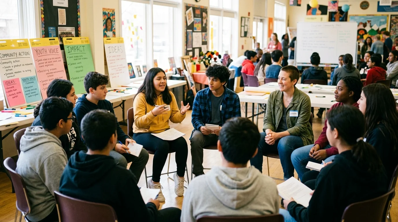 Young participants collaborating on creative artistic and educational project in Jausiers